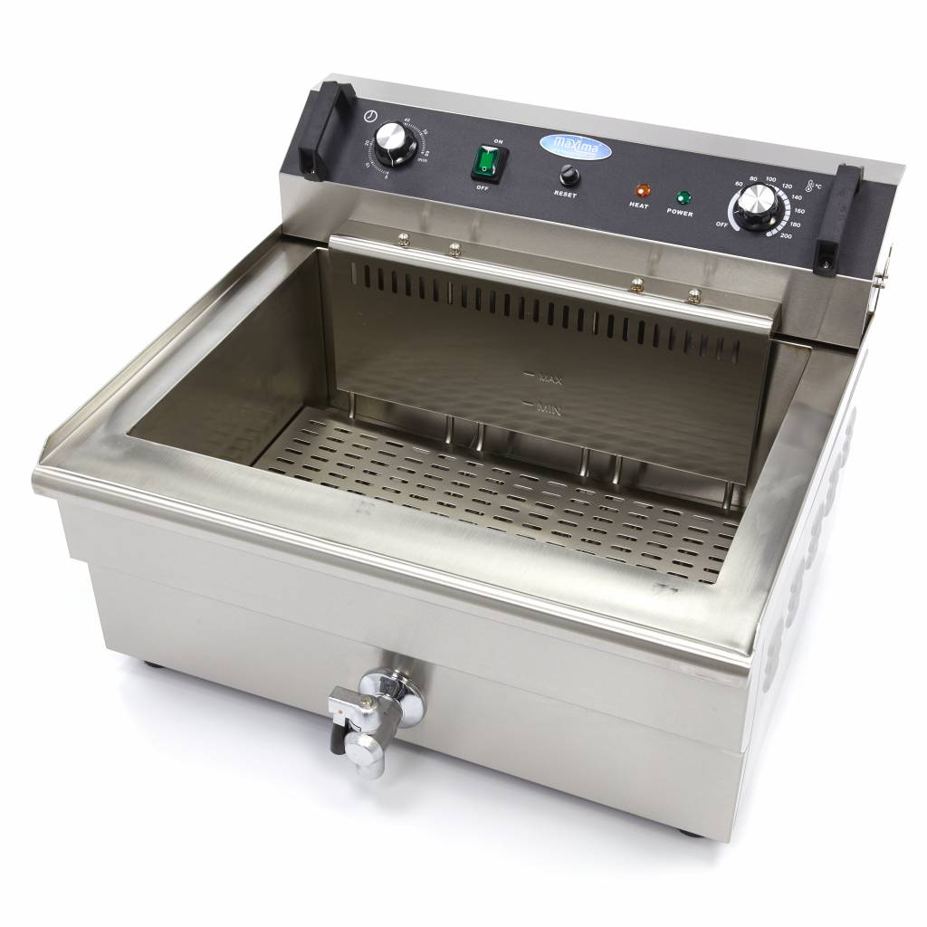 Maxima Deep Fryer - 30L - 1 Basket - with Drain Tap - 09365021