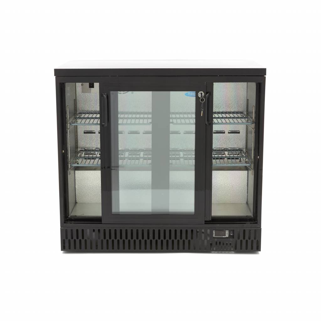 Maxima Drinks Fridge - 227L - 2 Sliding Doors - 4 Adjustable Shelves - 09400915