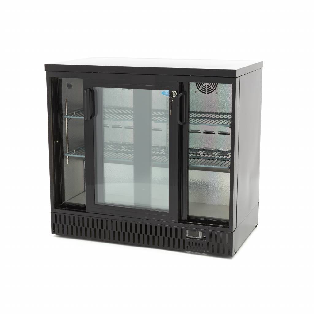 Maxima Drinks Fridge - 227L - 2 Sliding Doors - 4 Adjustable Shelves - 09400915