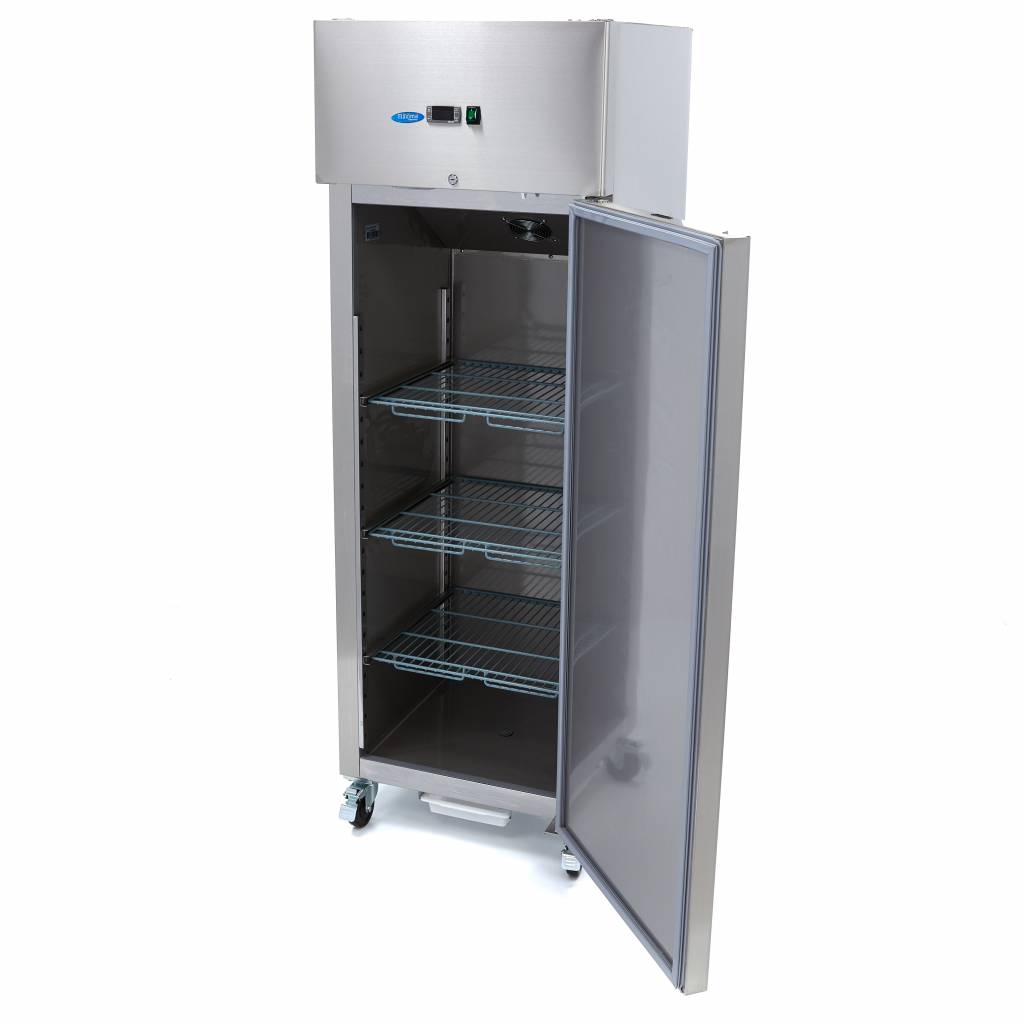 Maxima Fridge - 400L - 3 Adjustable Shelves - (1/1 GN) - on Wheels - Stainless Steel - 09400130