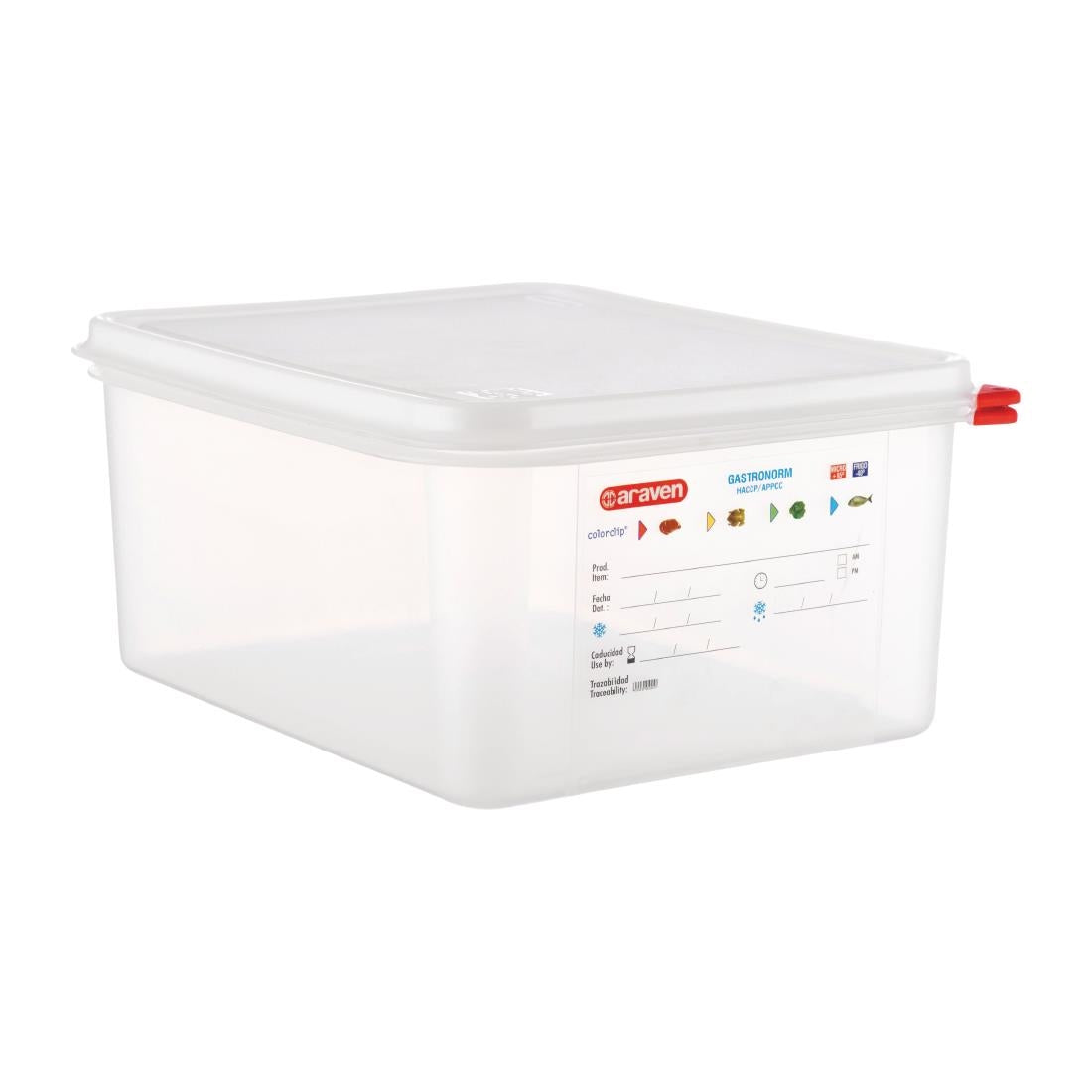Araven Polypropylene 1/2 Gastronorm Food Container 12.5Ltr (Pack of 4) - T989 Araven