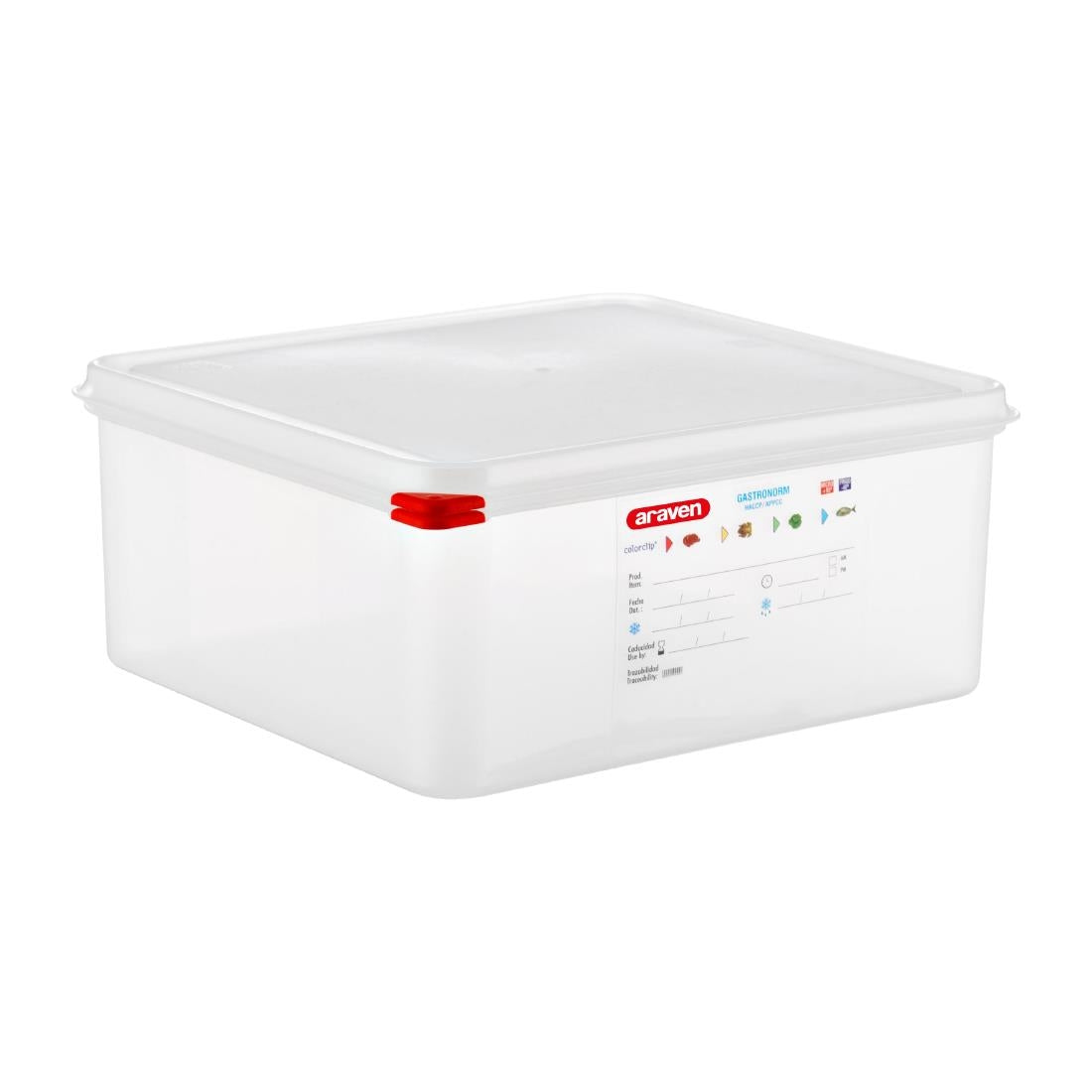 Araven Polypropylene 2/3 Gastronorm Food Storage Container 13.5Ltr (Pack of 4) - T990 Araven