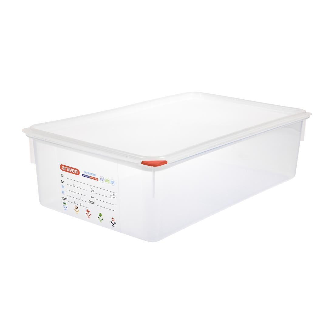 Araven Polypropylene 1/1 Gastronorm Food Storage Box 21Ltr (Pack of 4) - T991 Araven