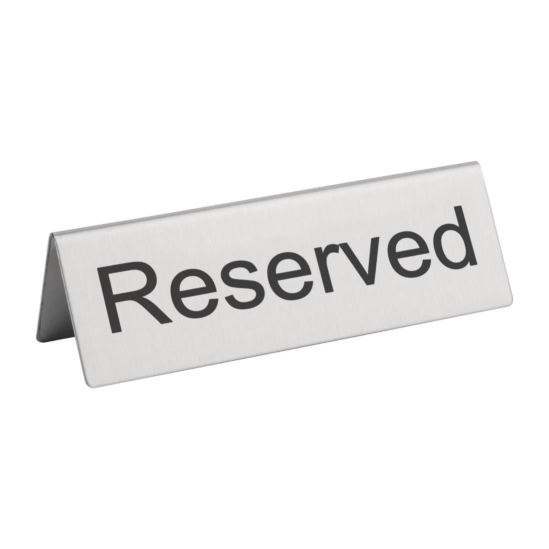 Olympia Brushed Steel Reserved Table Sign (Pack of 10) - U051 Olympia