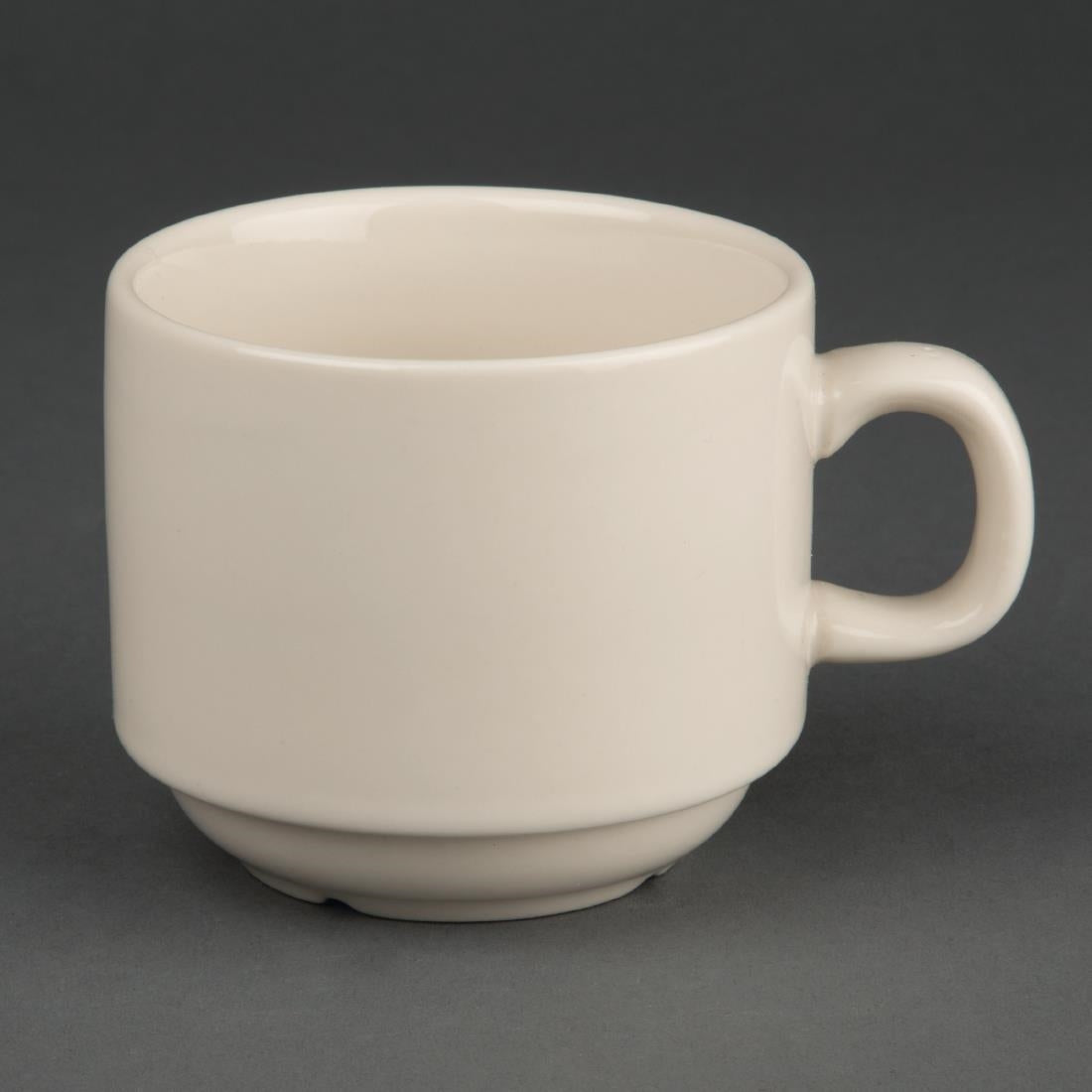 Olympia Ivory Stacking Tea Cups 206ml 7.5oz (Pack of 12) - U106 Olympia