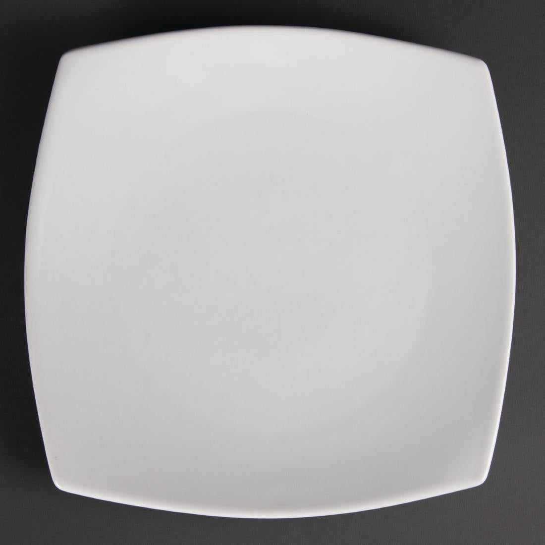 Olympia Whiteware Rounded Square Plates 240mm (Pack of 12) - U170 Olympia