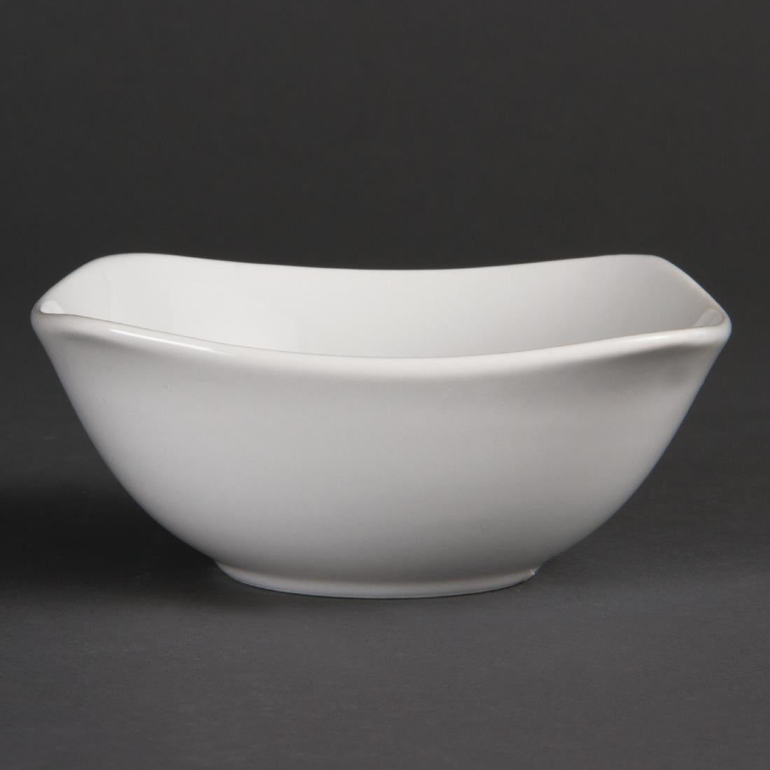 Olympia Whiteware Rounded Square Bowls 140mm (Pack of 12) - U173 Olympia