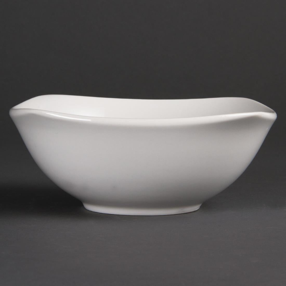 Olympia Whiteware Rounded Square Bowls 180mm (Pack of 12) - U174 Olympia