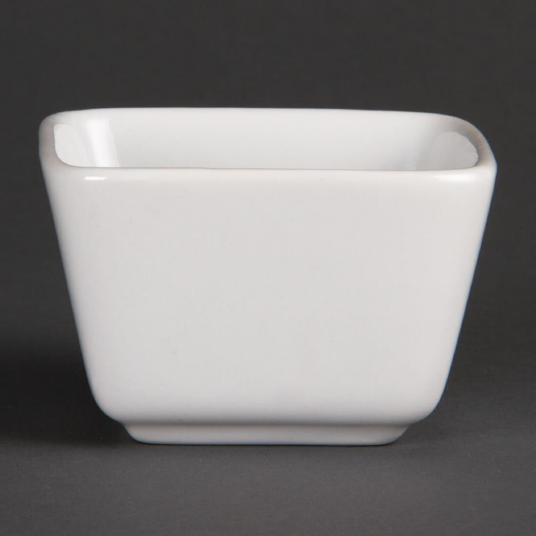 Olympia Whiteware Tall Square Mini Dishes 75mm (Pack of 12) - U178 Olympia
