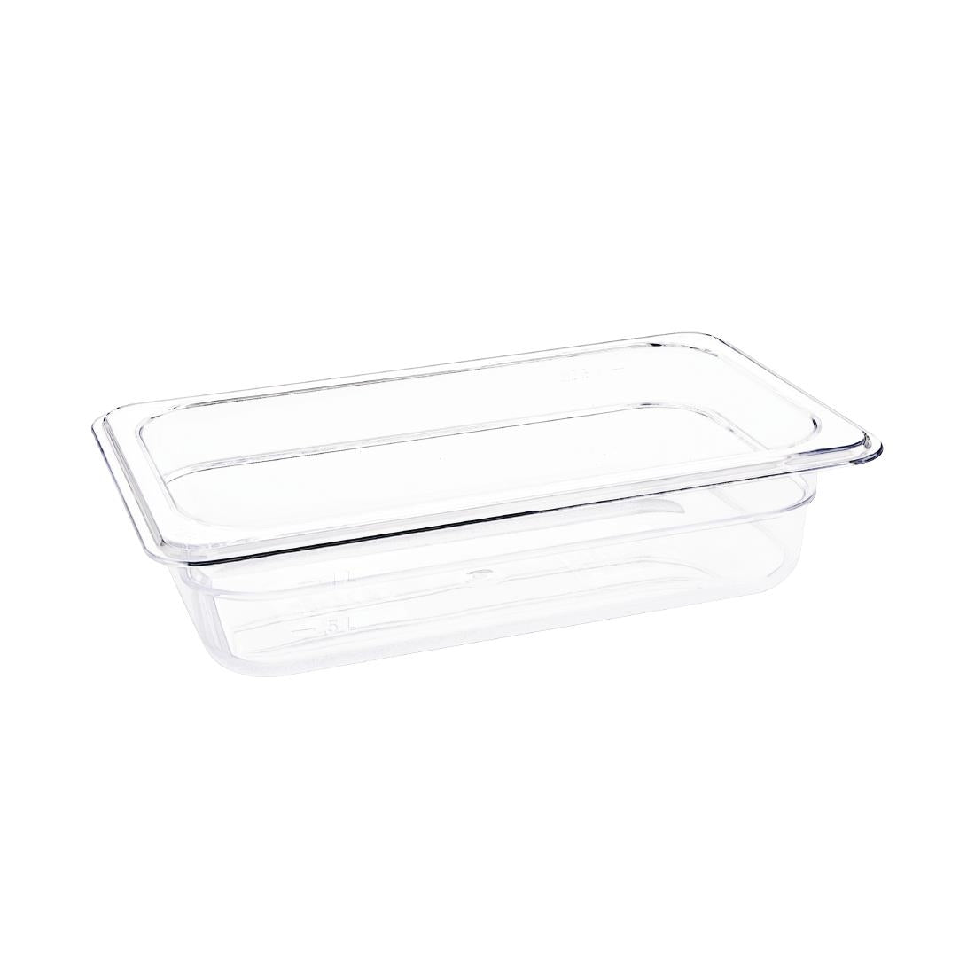 Vogue Polycarbonate 1/4 Gastronorm Container 65mm Clear - U236 Vogue