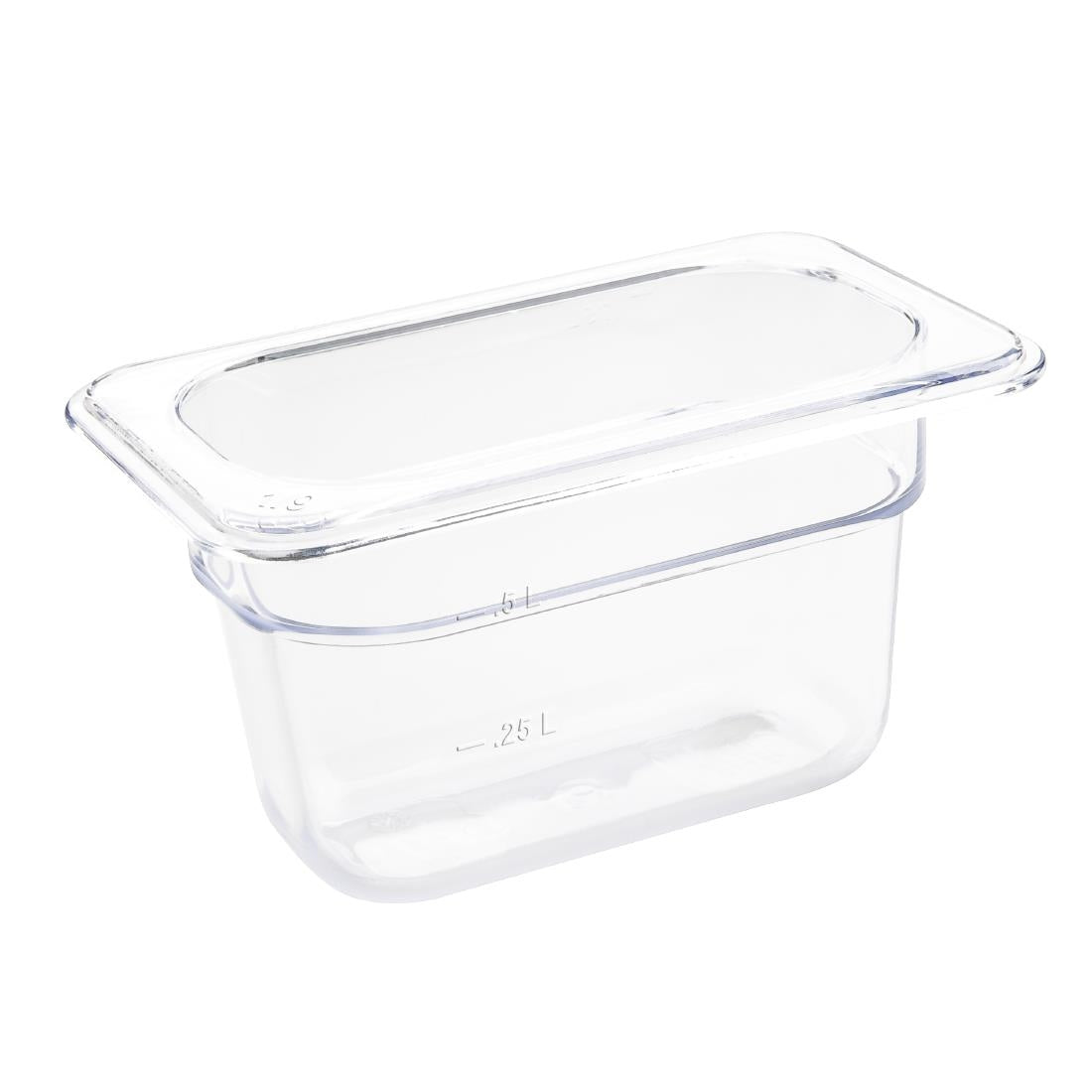 Vogue Polycarbonate 1/9 Gastronorm Container 100mm Clear - U243 Vogue