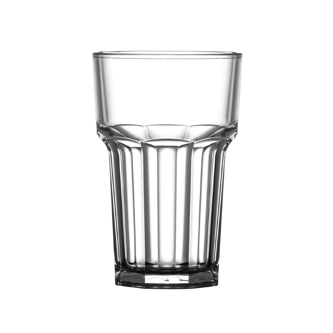 BBP Polycarbonate Nucleated American Hi Ball Glasses Half Pint CE Marked (Pack of 36) - U407 BBP