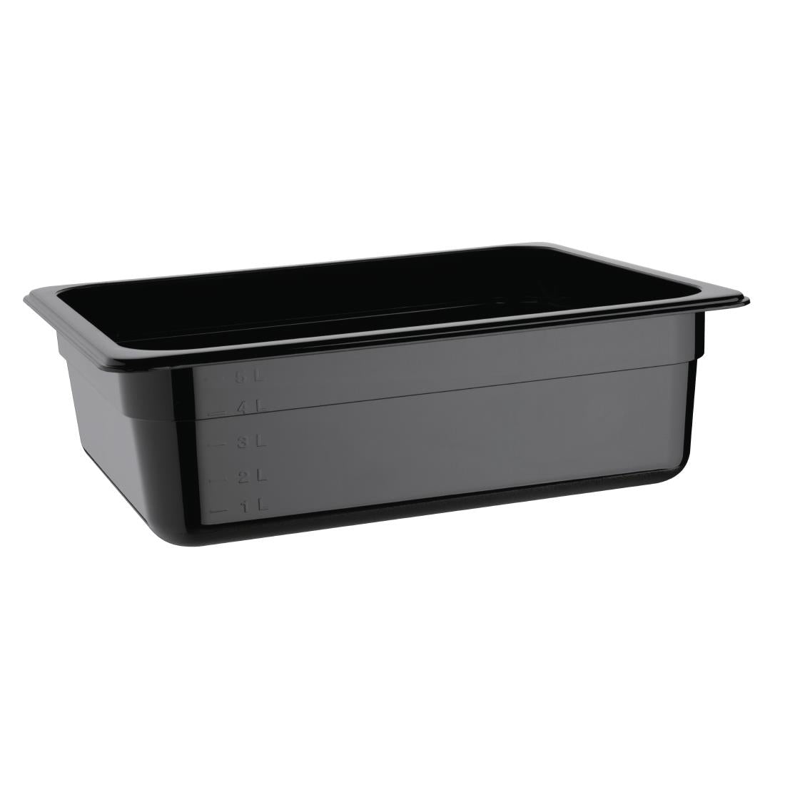 Vogue Polycarbonate 1/2 Gastronorm Container 100mm Black - U459 Vogue
