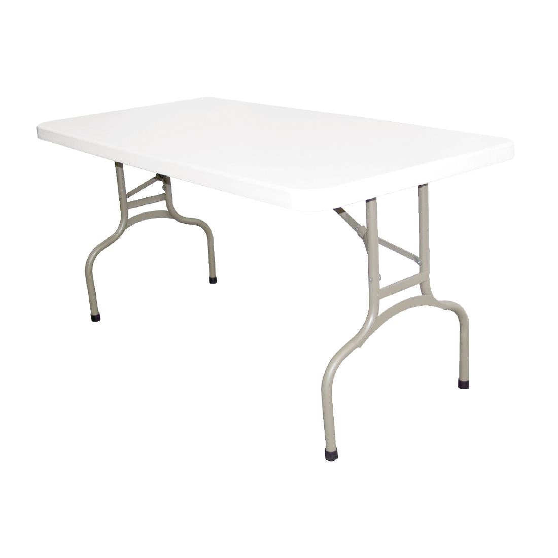 Bolero PE Rectangular Folding Table White 5ft (Single) - U544 Bolero