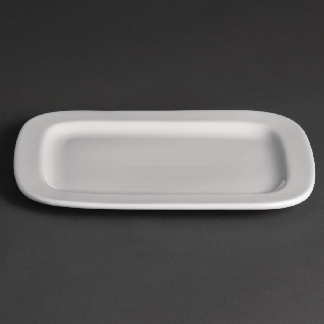 Olympia Whiteware Rounded Rectangular Plates 230mm (Pack of 12) - U805 Olympia