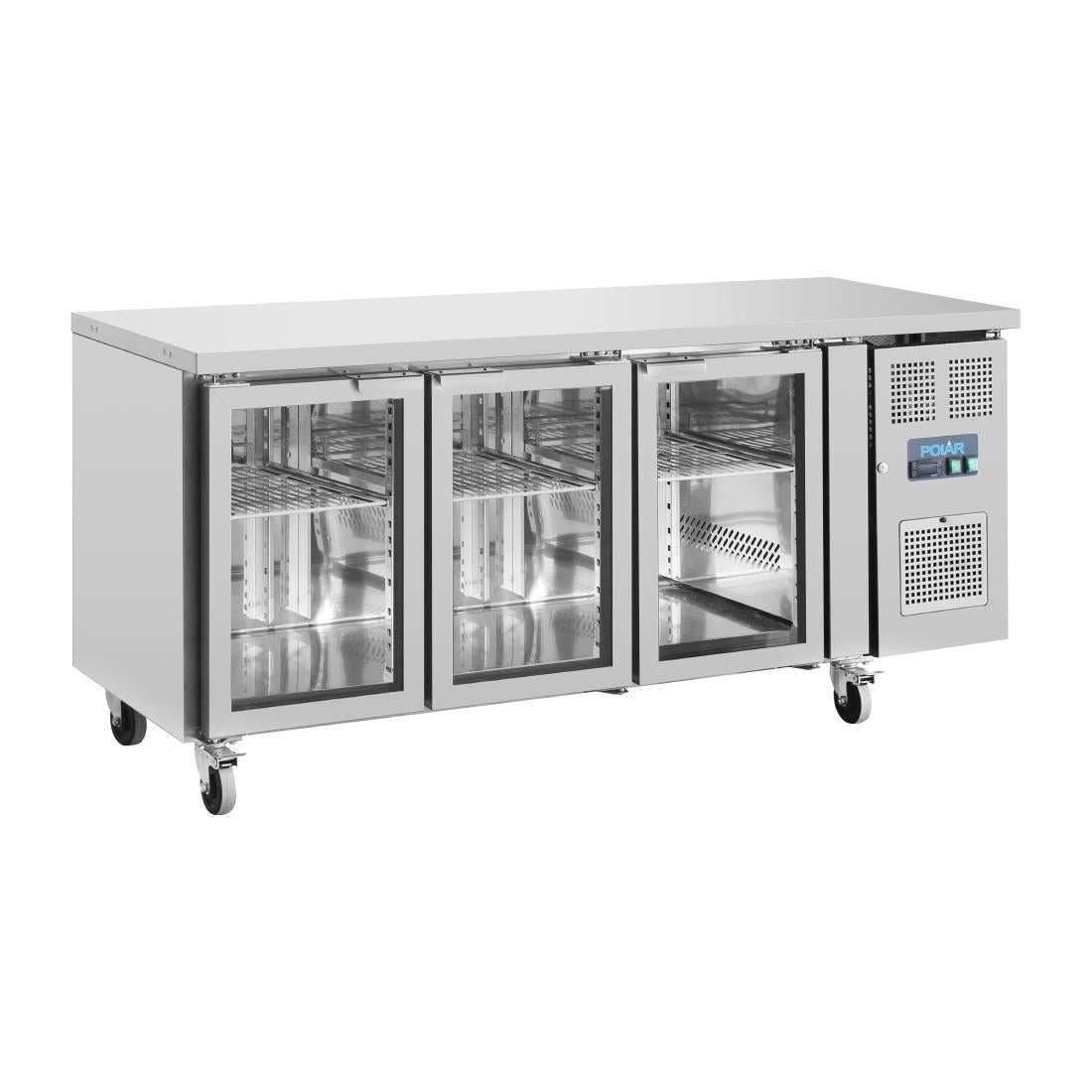 Polar U-Series 3 Door Counter Fridge with Glass Doors - UA024 Polar