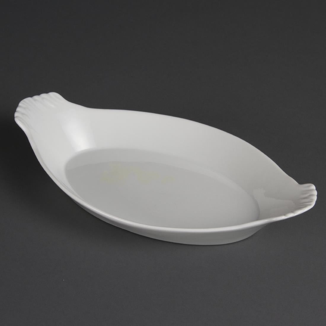 Olympia Whiteware Oval Eared Dishes 320x 177mm (Pack of 6) - W423 Olympia