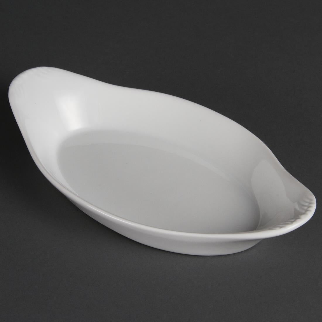 Olympia Whiteware Oval Eared Dishes 229x 127mm (Pack of 6) - W427 Olympia