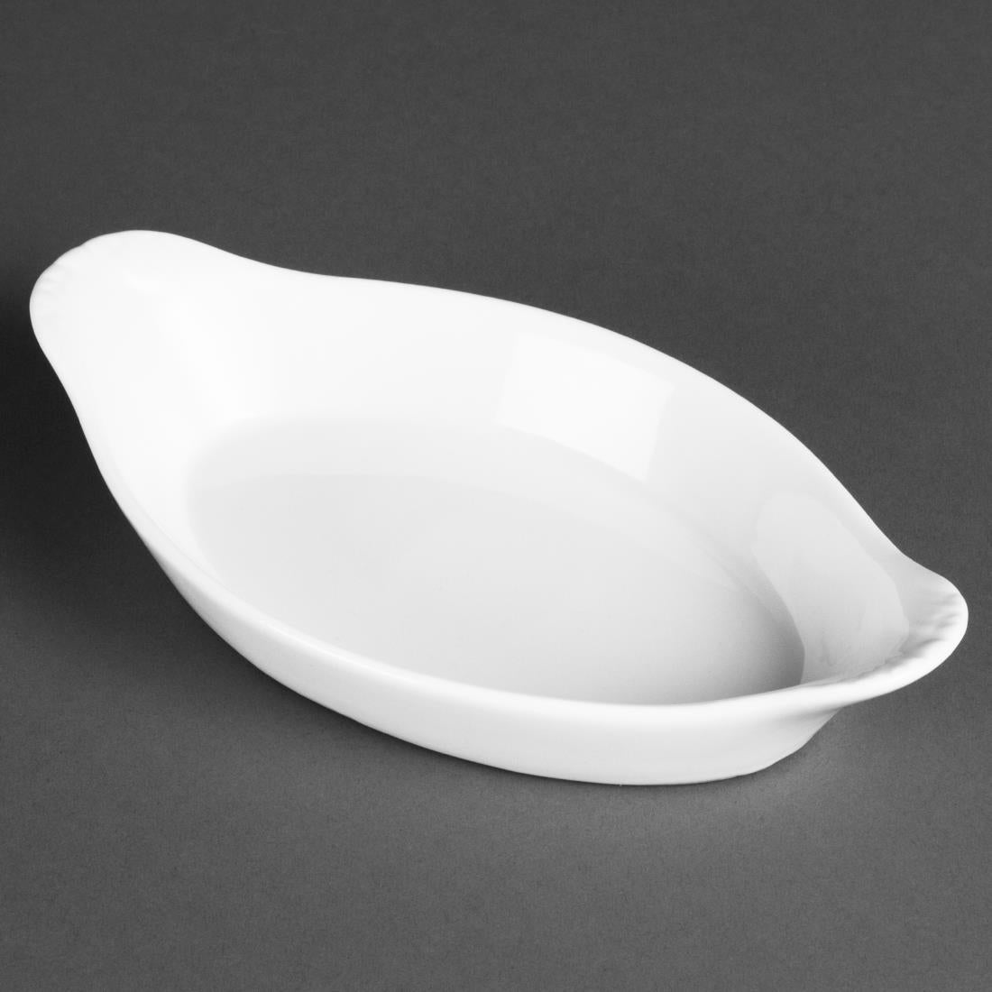 Olympia Whiteware Oval Eared Dishes 204mm (Pack of 6) - W441 Olympia
