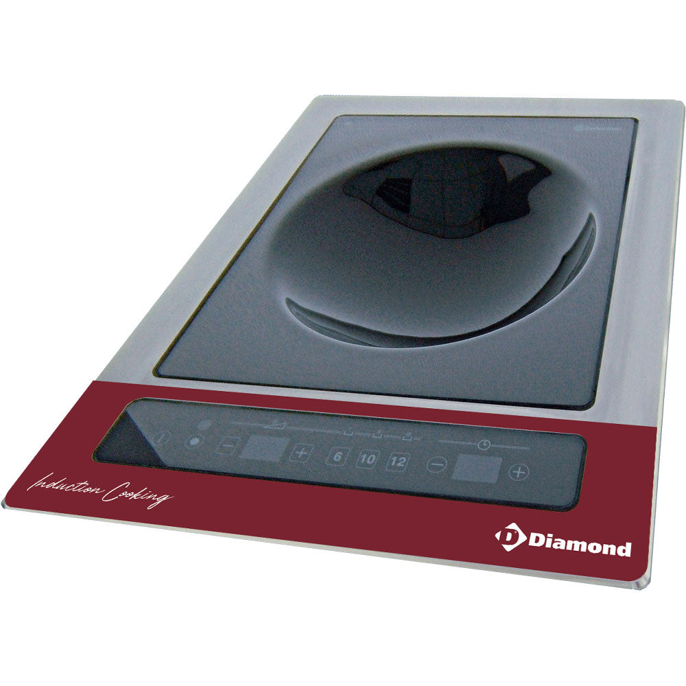 Diamond Inductieplaat "inbouwwok" 6 kW-TRI, voelbare toetsen - WOKI-60IP/TR-SH/R