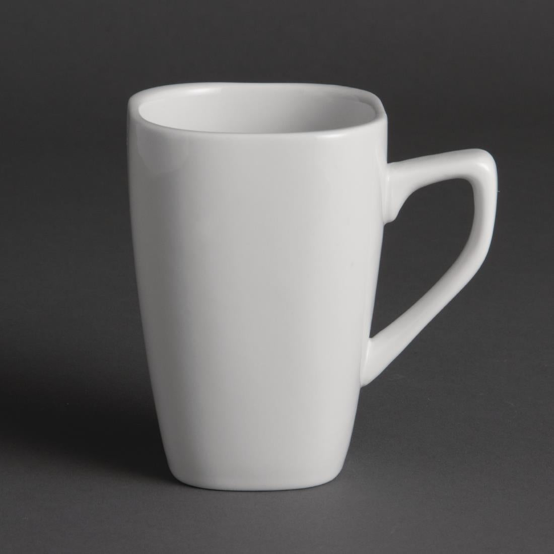 Olympia Whiteware Rounded Square Mugs 284ml 10oz (Pack of 12) - Y108 Olympia