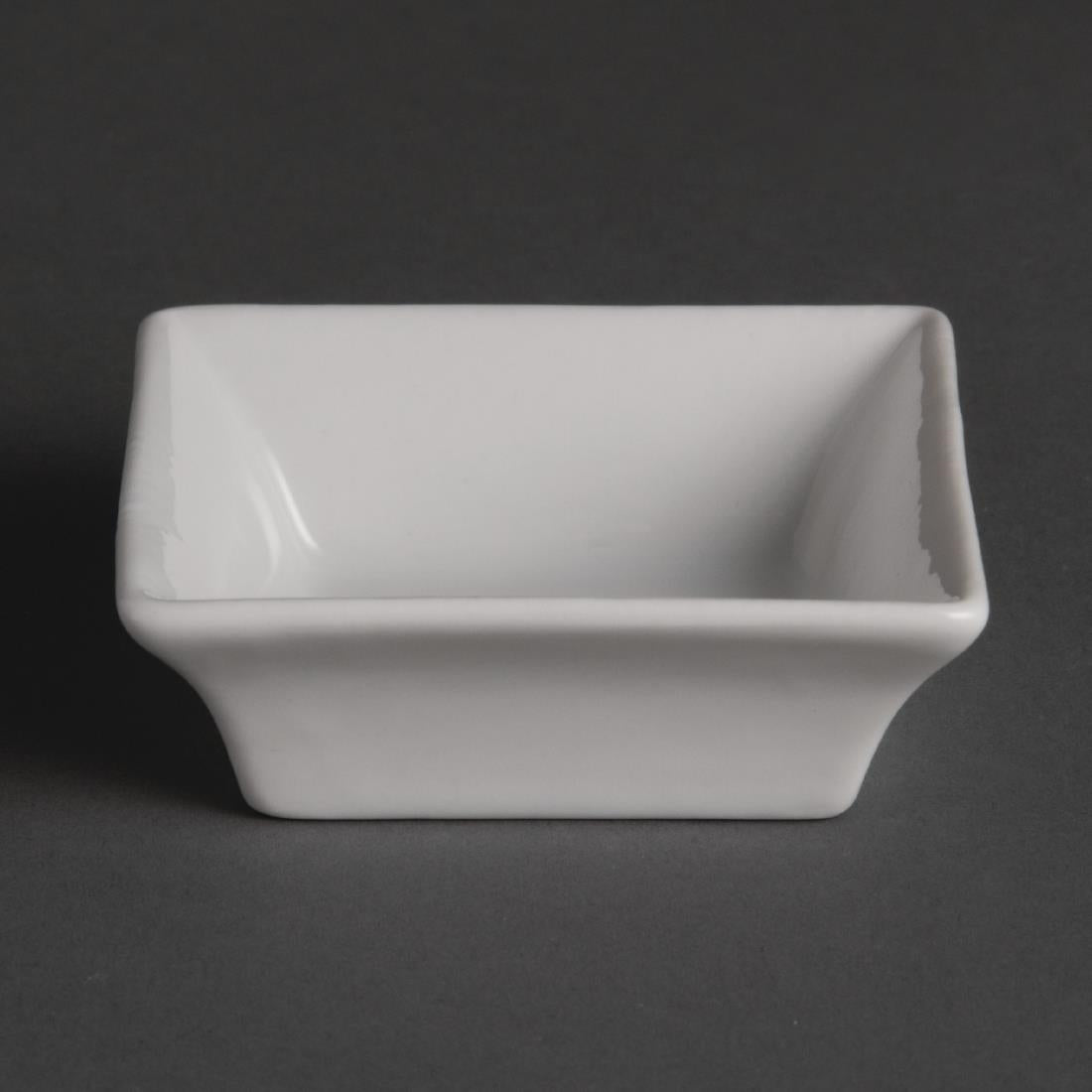 Olympia Whiteware Miniature Square Dishes 75mm (Pack of 12) - Y136 Olympia