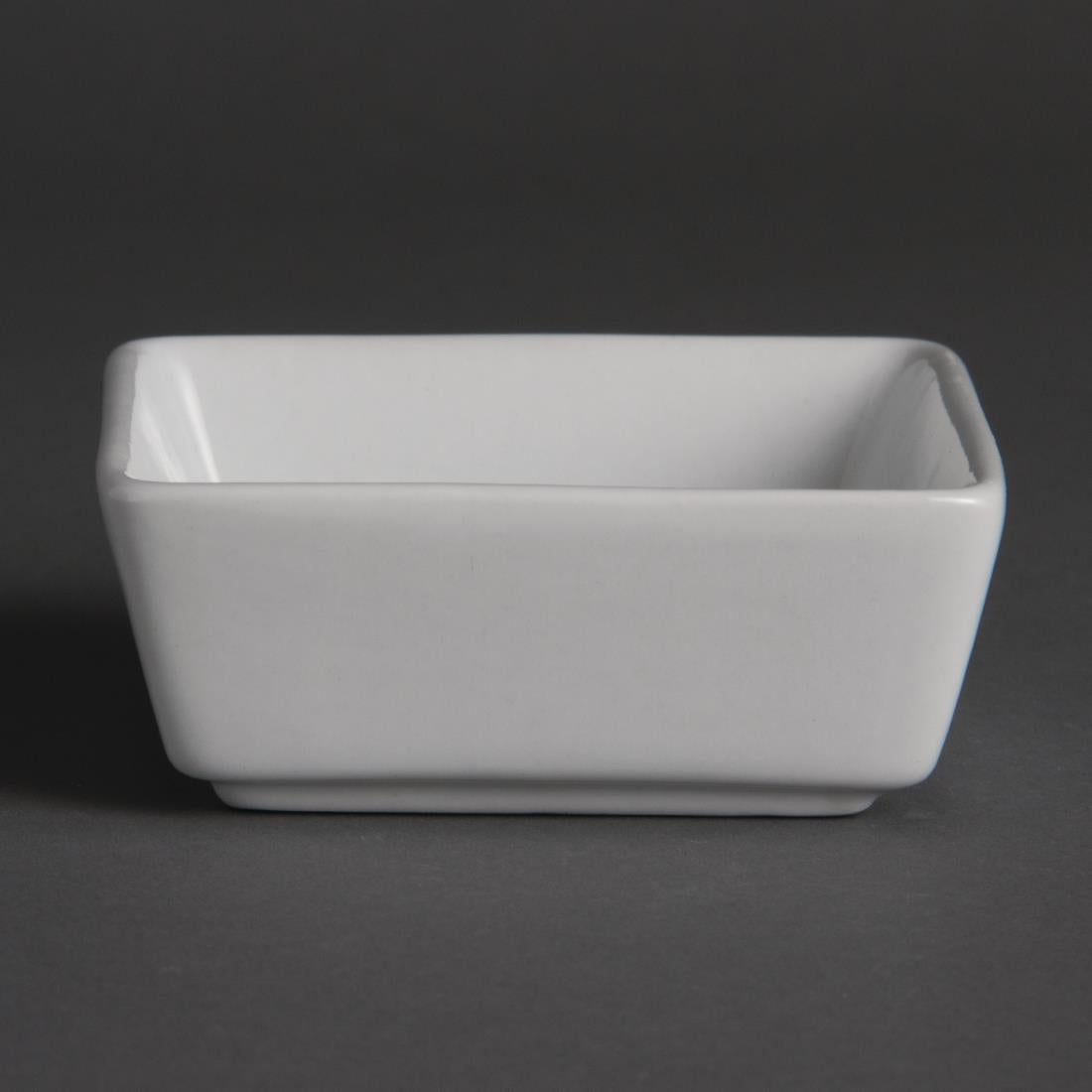 Olympia Mini Square Dishes White 90ml 85mm (Pack of 12) - Y729 Olympia