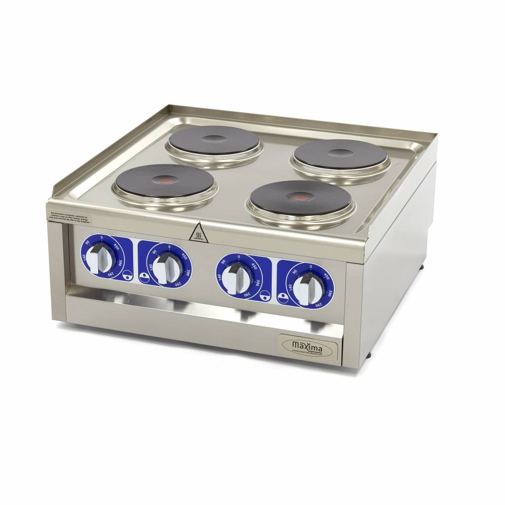 Kookplaat Horeca - 4 Pitten - Dubbel - 60 cm Diep - 400V - MAXIMA