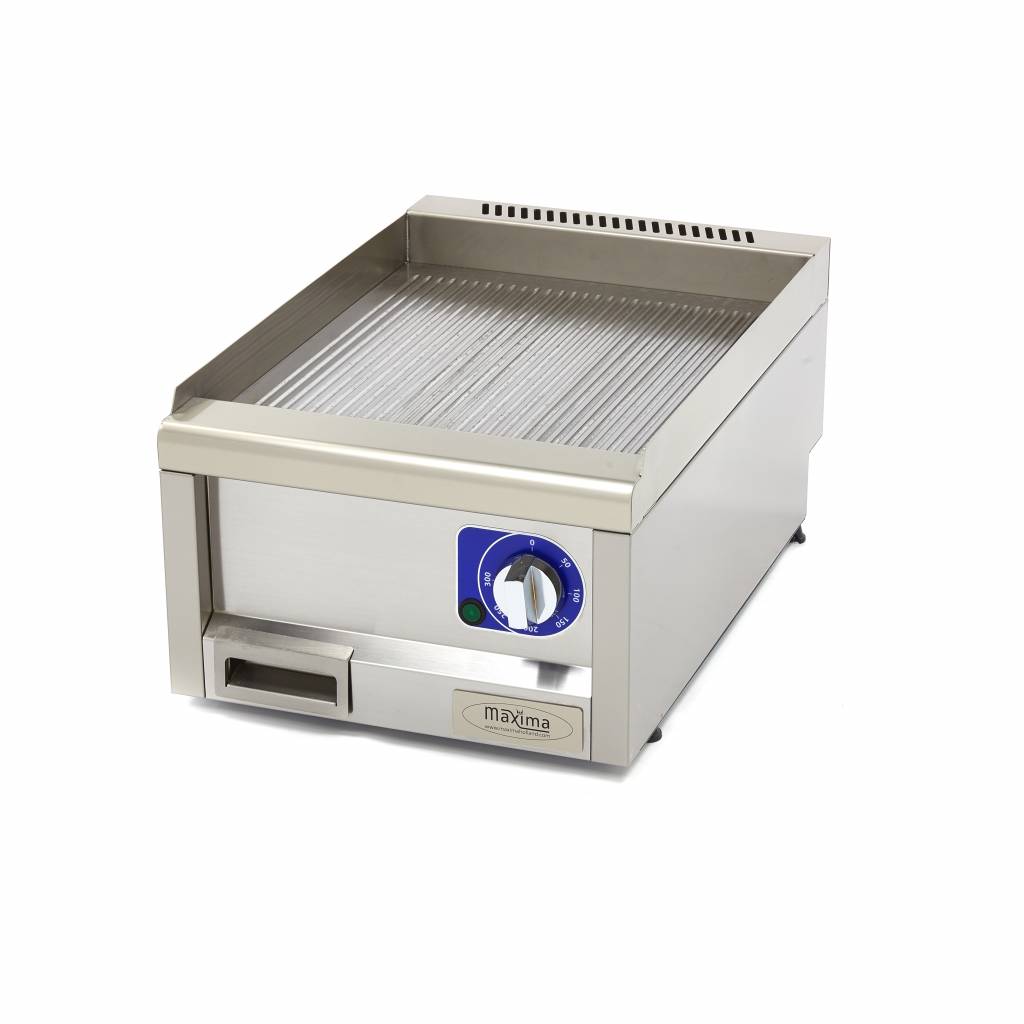 Horeca Grillplaat - Gegroefd - Enkel - 60 cm Diep - 400V - MAXIMA