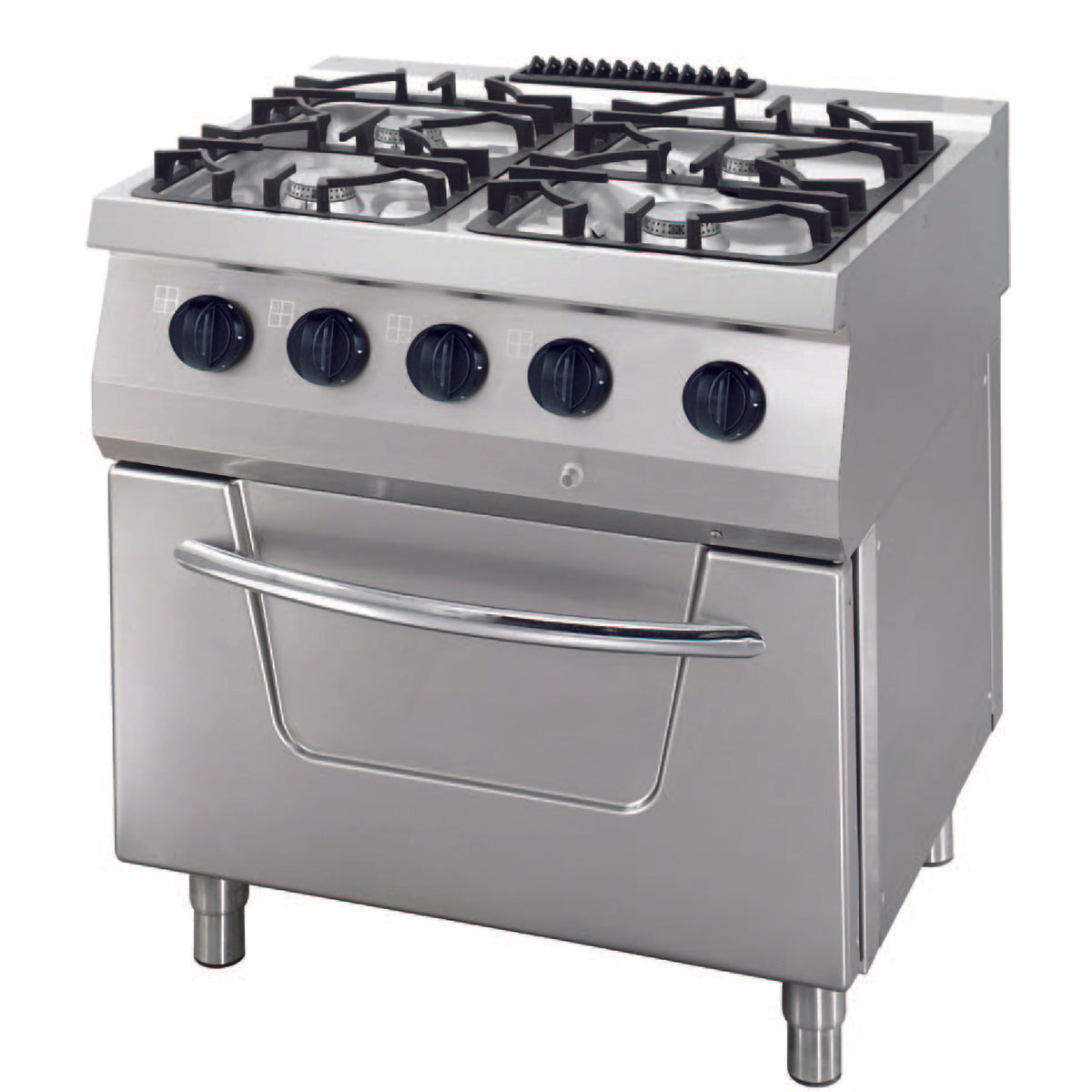 Maxima Heavy Duty Stove - 4 Burners - Double Unit - 70cm Deep - Gas incl Electric Oven - 09396005