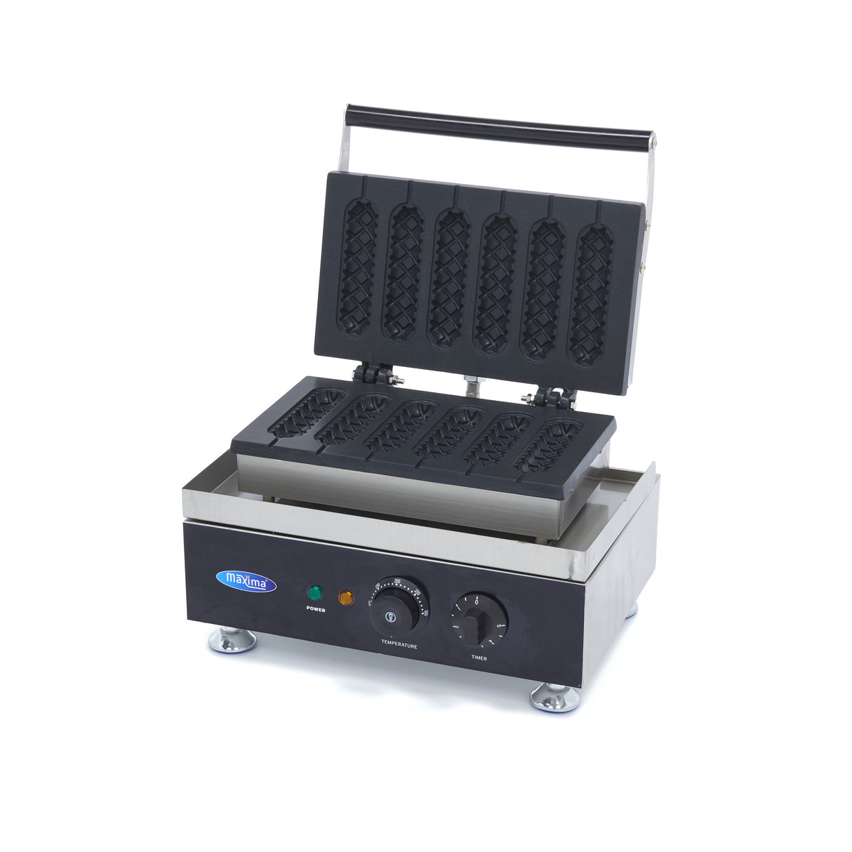 Wafelijzer - 6 Stuks - Corndog - Geribbeld - MAXIMA