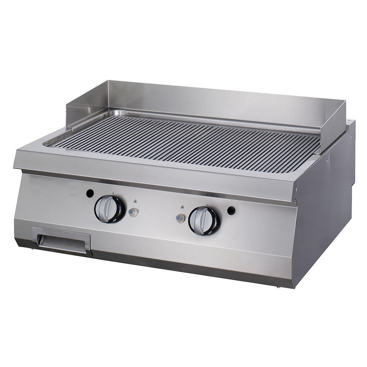 Premium Grillplaat - Gegroefd Chroom - Dubbel - 90 cm Diep - Elektrisch - MAXIMA