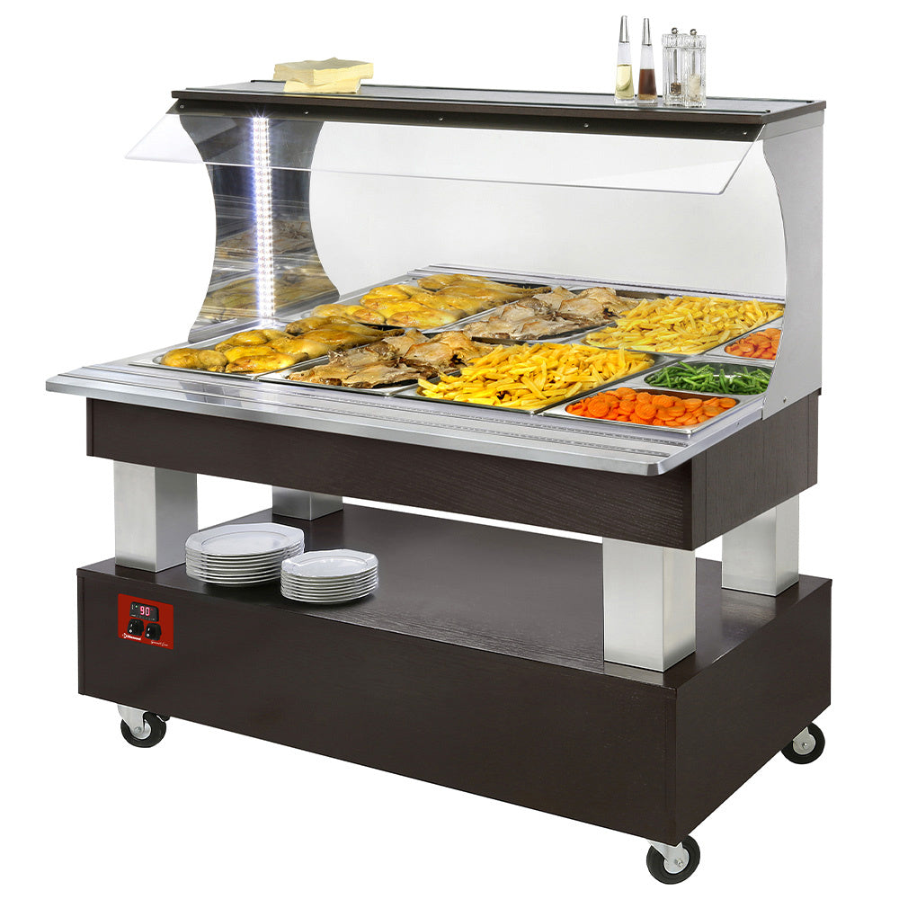 Diamond Bain-marie warm wandbuffet 4x GN1/1-150 (Wengé hout) - ABM/4N-B1