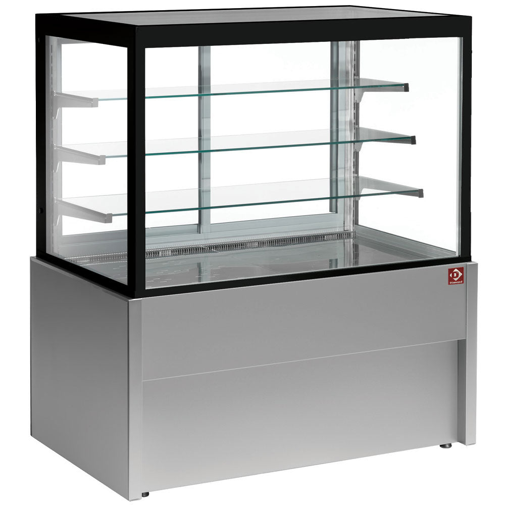 Diamond Panoramische vitrine, verwarmd, 4 niveaus, zonder opbergruimte - GRIJS - CB15HT-G5-P