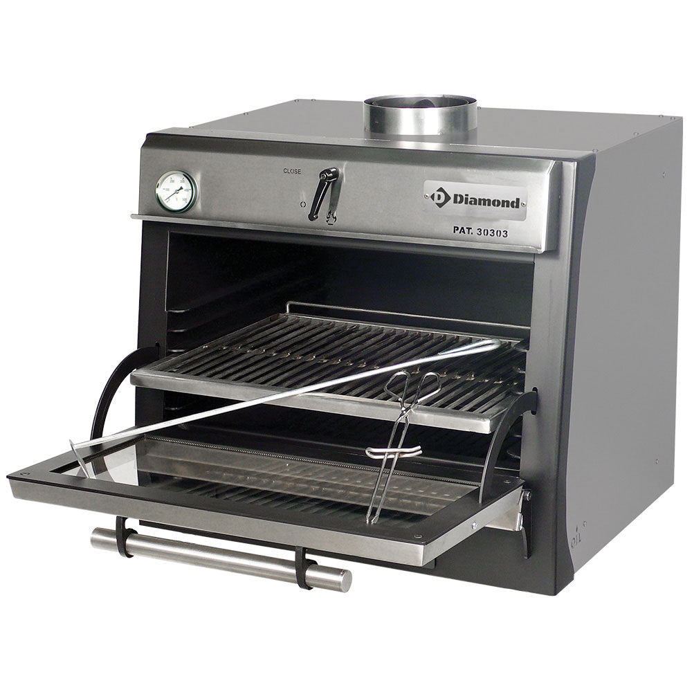 Diamond Houtskooloven-BBQ, GN 1/1 (60 Kg/u)/Roestvrij staal - CBQ-060/SS