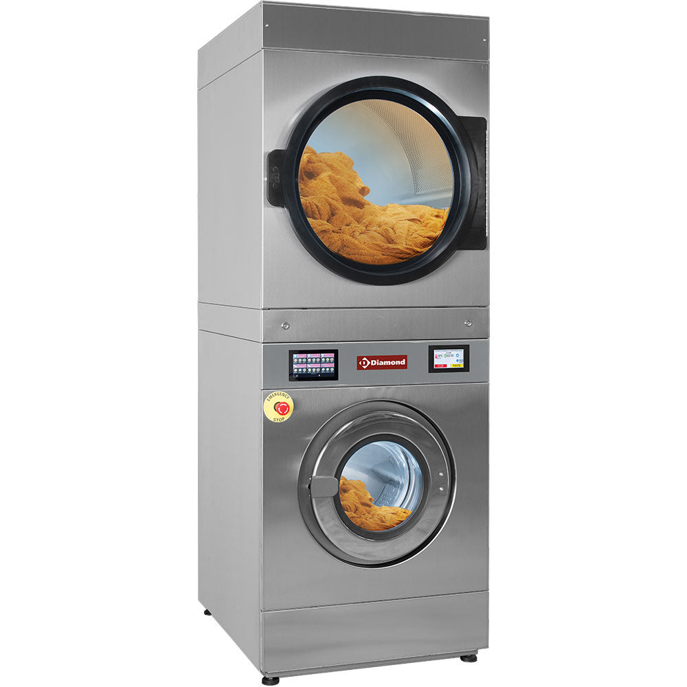 Diamond Washing machine with super spin-drying 14 kg (electric) + rotary dryer 14 kg (gas) TOUCH SCREEN - DGES/14-TS