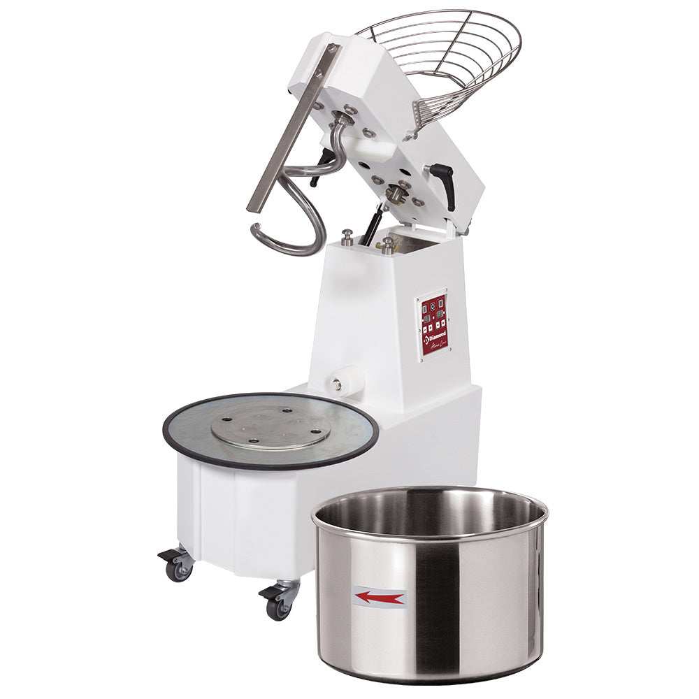 Diamond Spiral mixer 33 liters tilting head, removable bowl, 2 speeds, - Automatic, digital, on wheels - DH33AL/T2V