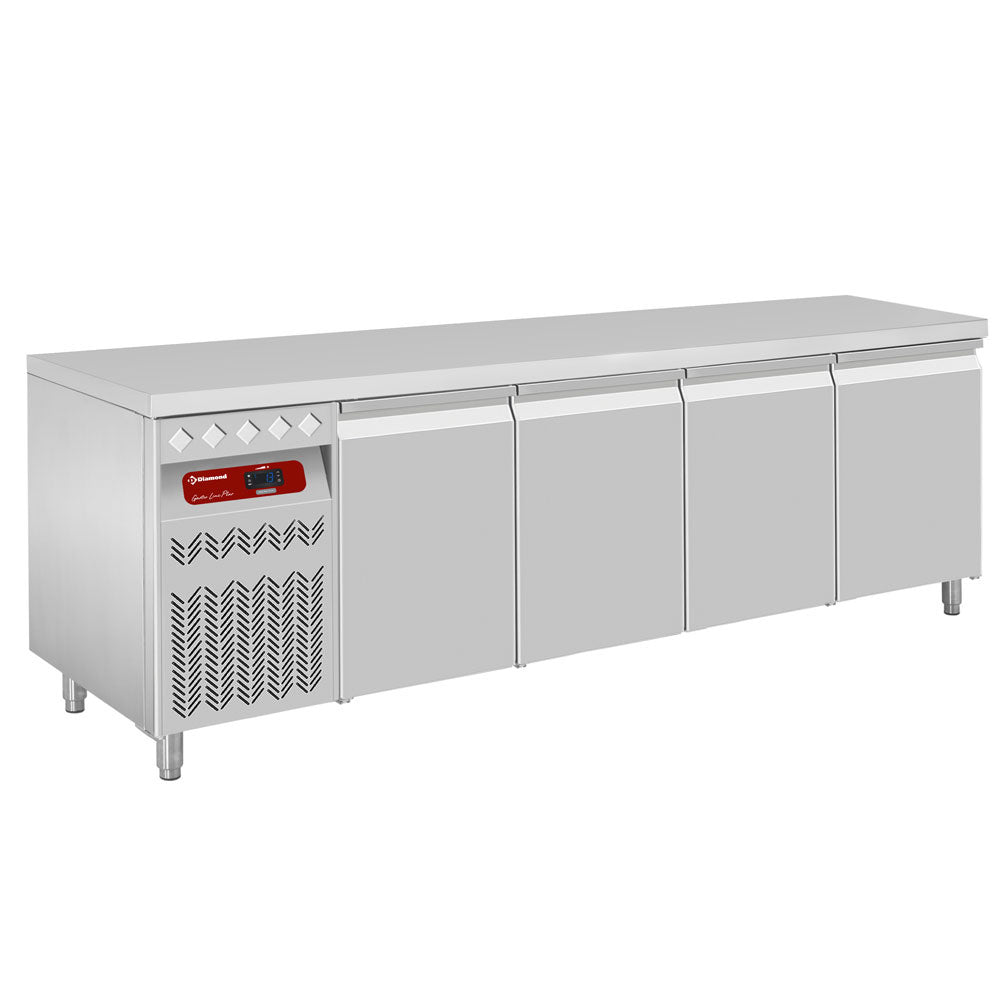 Diamond Ventilated cooling table, 4 doors GN 1/1, 550 Lit. unit on the left - DT224/P9GX