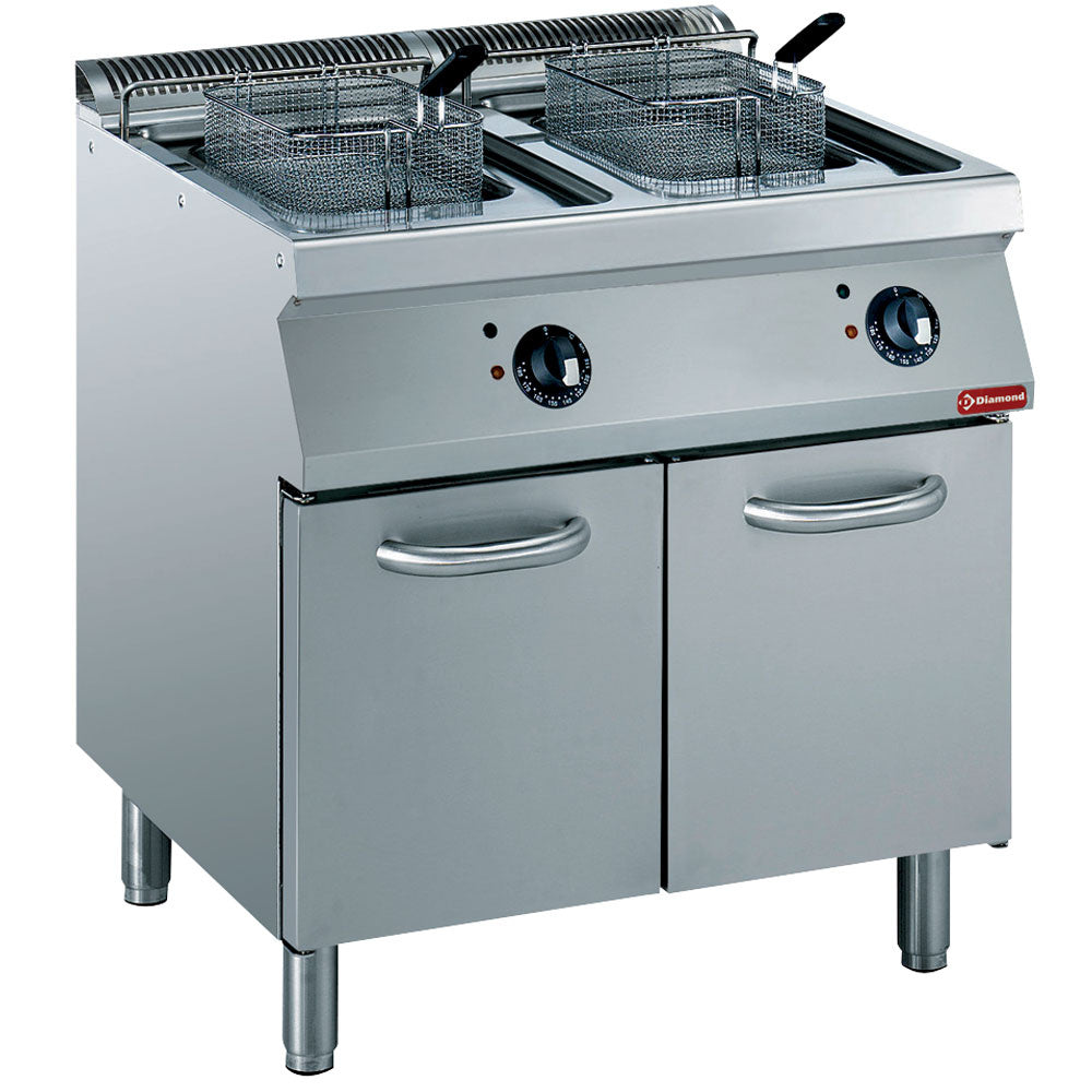 Diamond Electric fryer, basin in "Y" 2x15 liters, external elements on cupboard - E17/F30A8-230/3--N