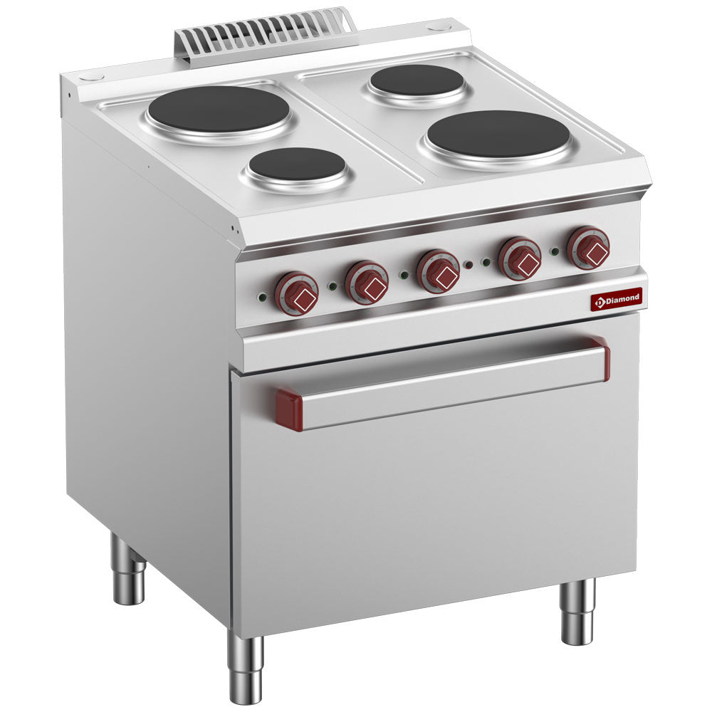 Diamond Hobs x4 auf Elektroofen GN 2/1 und Grill - E7/4PF7-N