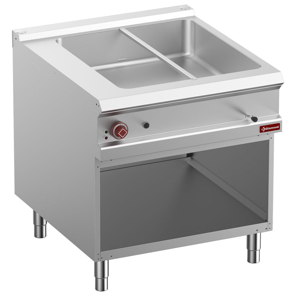 Diamond Electric bain marie 8x GN 1/3-150 mm, open cupboard - E9/BMA8-N