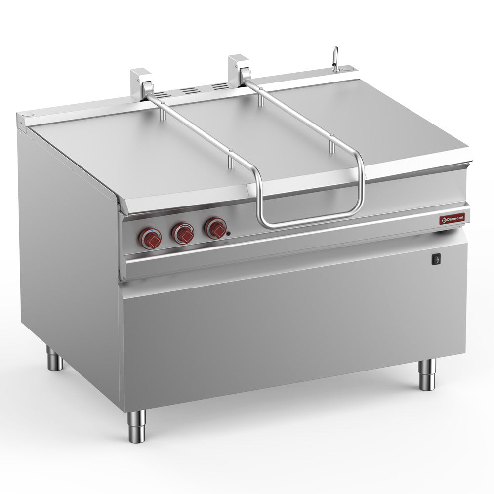 Diamond Tilting electric bratt pan, stainless steel tank 120 liters, on cupboard - E9/BRI12-N