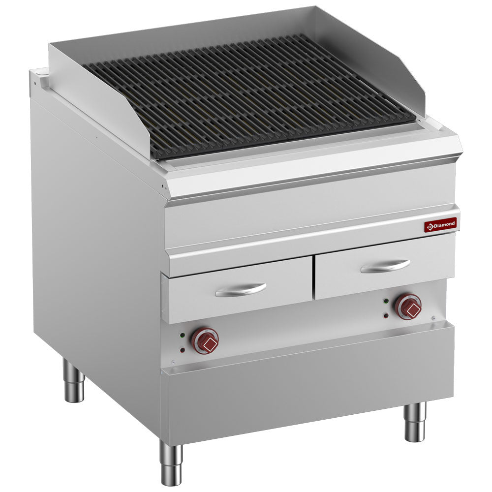 Diamond Elektro-Dampfgrill, Modul 1/1, Rost aus Gusseisen „doppelseitig“ - E9/GVQA8-N