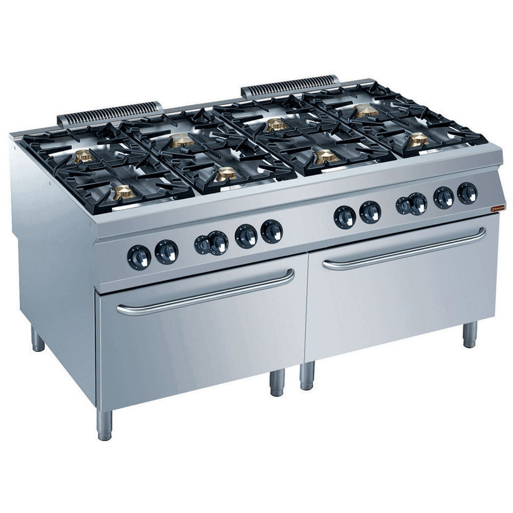 Diamond Cooker 8 burners, 2 gas ovens GN 2/1 - G22/8BF16-N