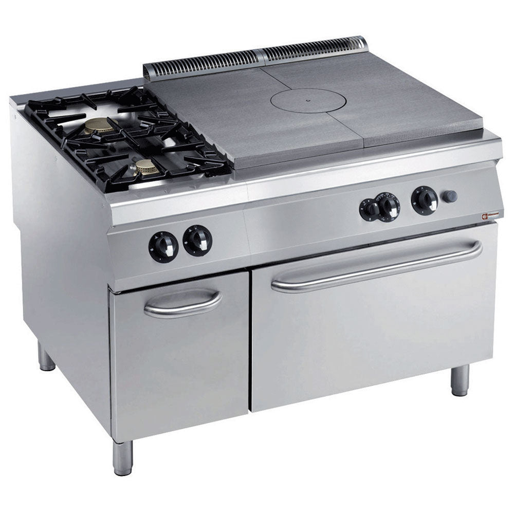 Diamond Cooker, kookplaat, 2 branders, gasoven - G22/T2BFA12-N