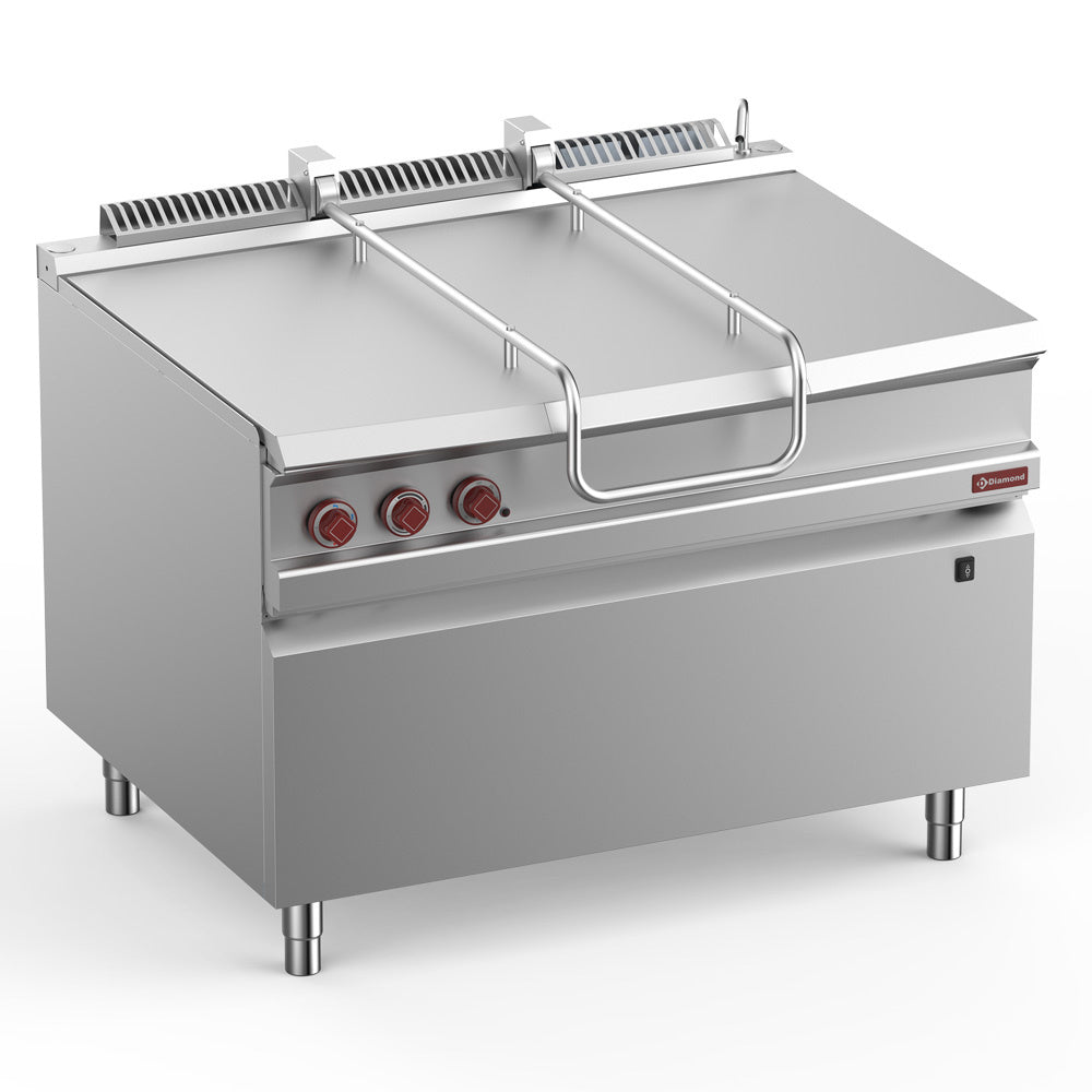 Diamond Tilting gas bratt pan, stainless steel tank 120 liters, on cupboard - G9/BRI12-N