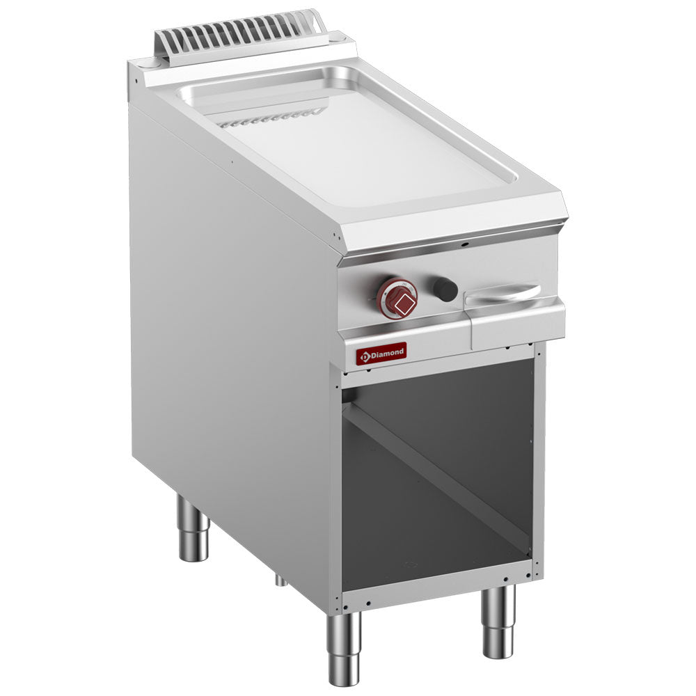 Diamond Smooth gas fry top, chromium-plated, module 1/2, open cupboard - G9/PLCA4-N