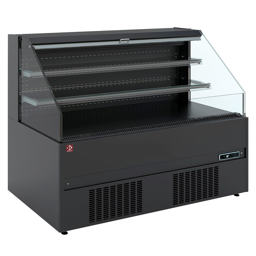 Diamond Semi-wall refrigerated unit, self-service, open - BLACK - GBN13-L5