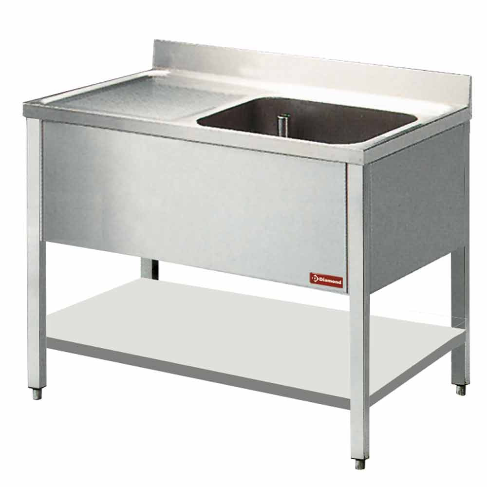 Diamond Sink 1 tub 600x500xh325, left drain surface - L1411S-D