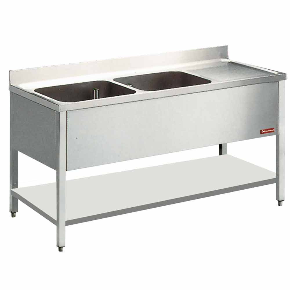 Diamond Sink 2 tanks and 1 drain surface - L1421D/6-D